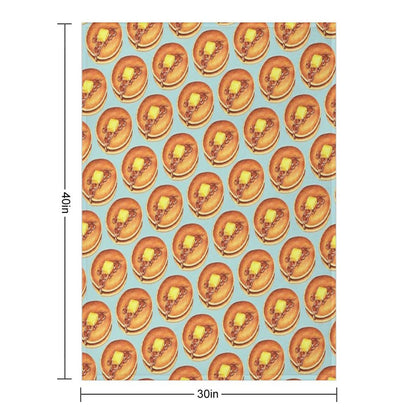 Pancakes Pattern - Blue Throw Blanket