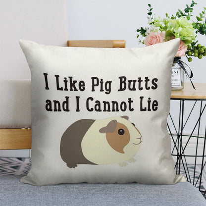 Guinea Pig Butts Linen Throw Pillow Cover