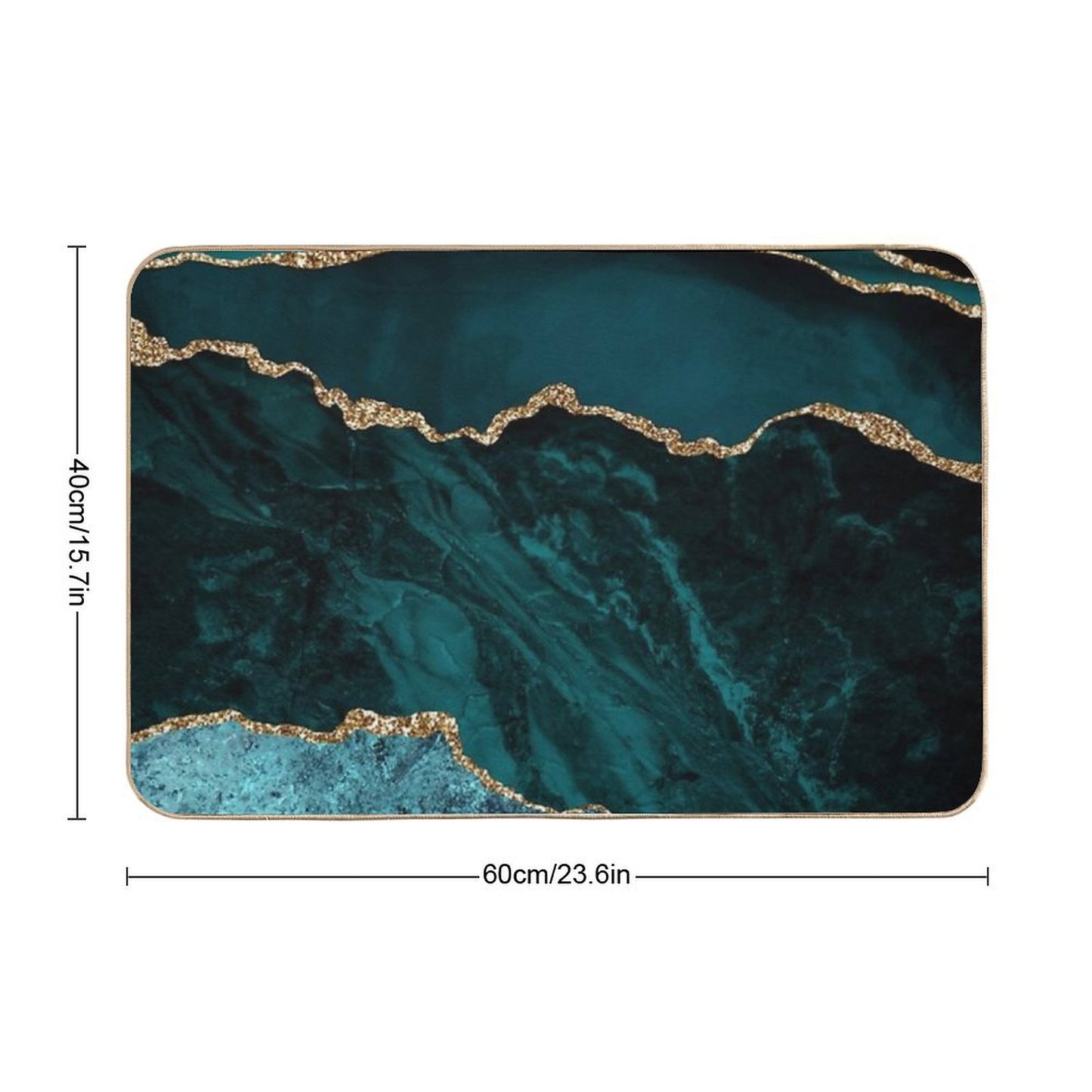 Amazing Blue And Teal Faux Malachite Marble Bath Mat