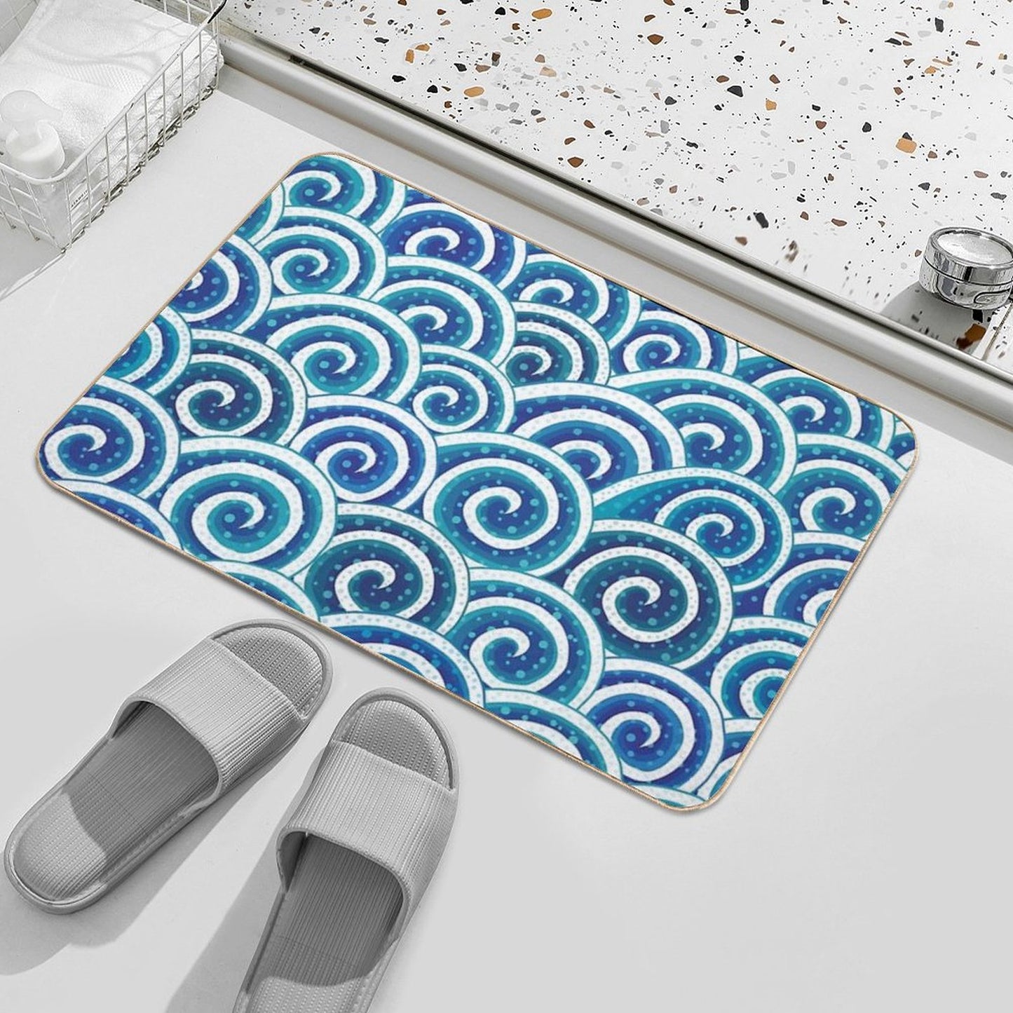 Waves And Waves Bath Mat