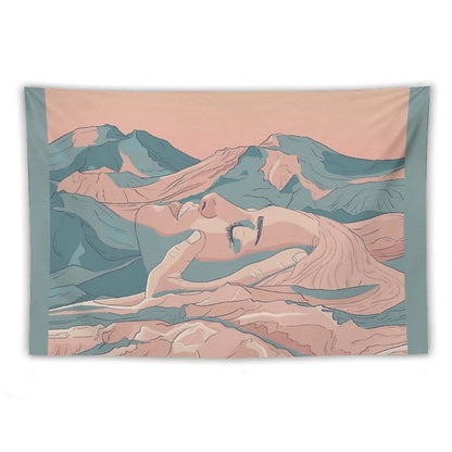 I Saw Her Face In The Mountains Tapestry