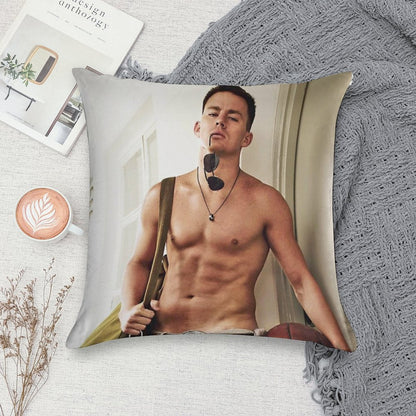Channing Tatum Shirtless Soft Anti-Pilling Throw Pillow