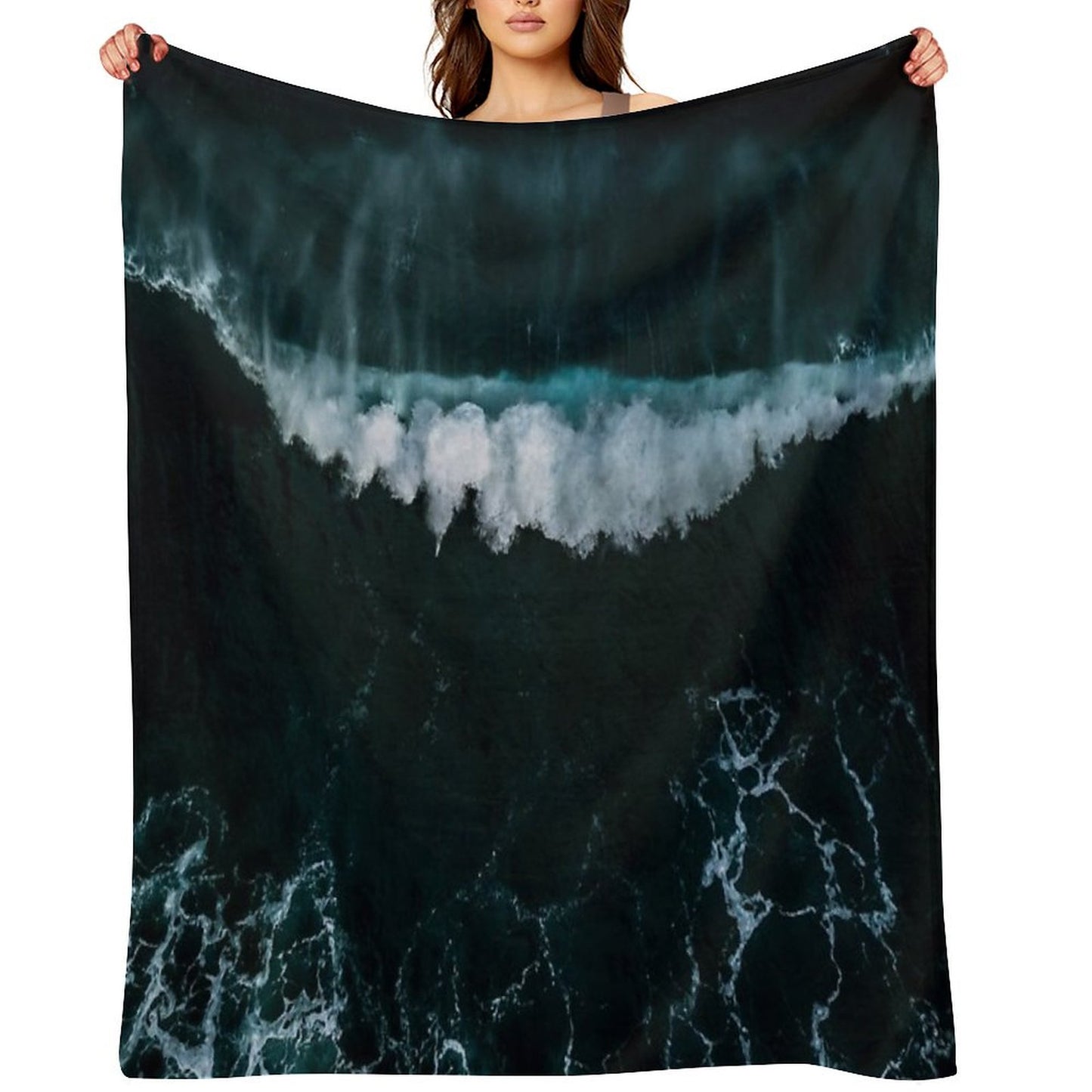 Wave in Motion - Ocean Photography Throw Blanket