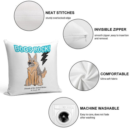Dogs Rock Soft Multiple Sizes Throw Pillow