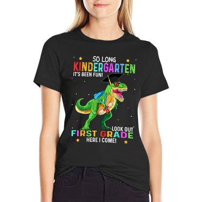 So Long Kindergarten Graduation Class 2025 Dinosaur Kids T-Shirt