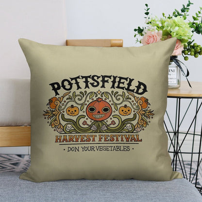 Pottsfield Harvest Festival Linen Throw Pillow Cover