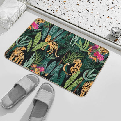 Tropical Cheetah Print Bath Mat