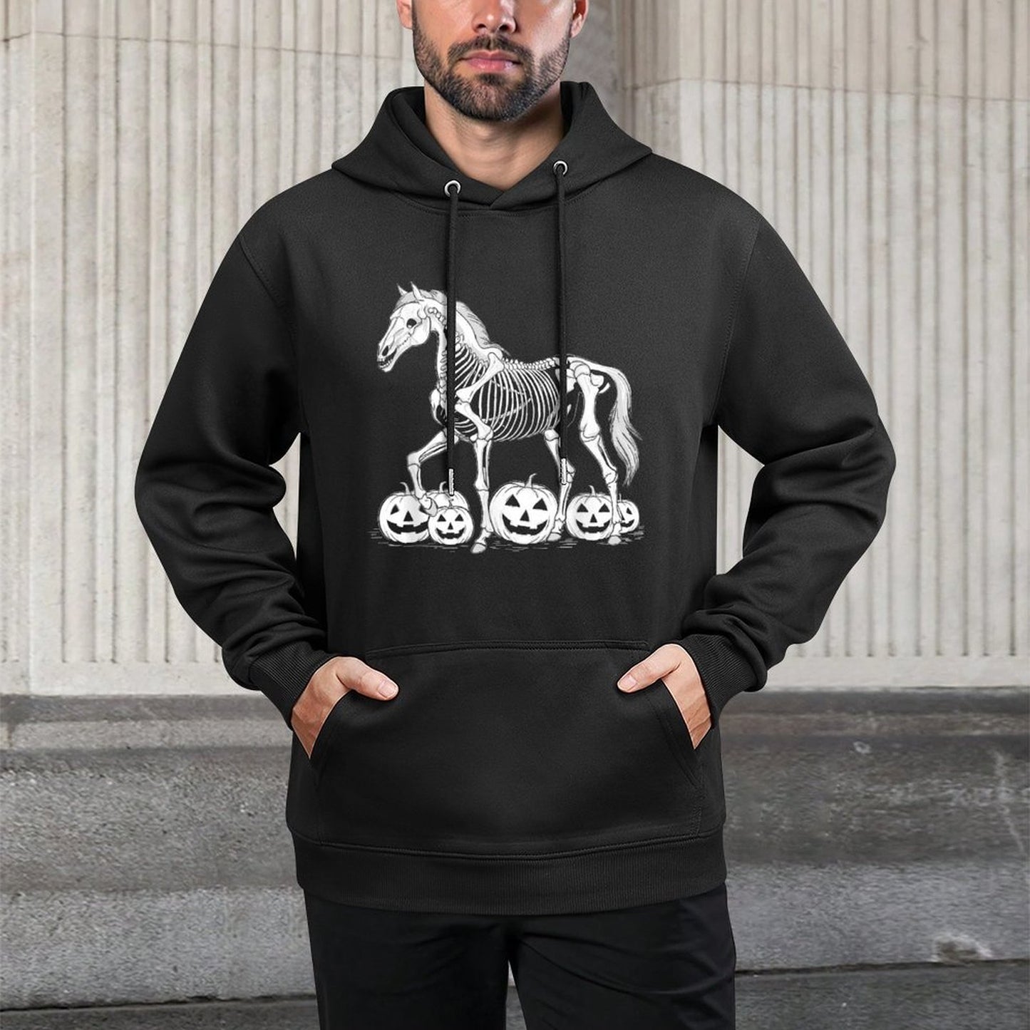 Horse Skeleton Birthday Halloween Mens Womens Kids Casual Wear Hoodie