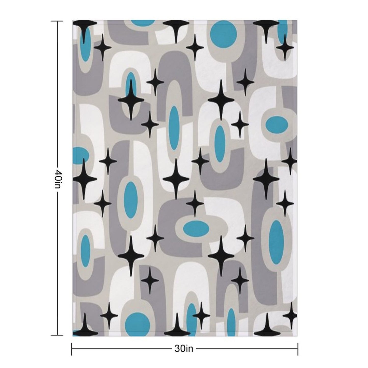Retro Mid Century Atomic Composition 259 Throw Blanket