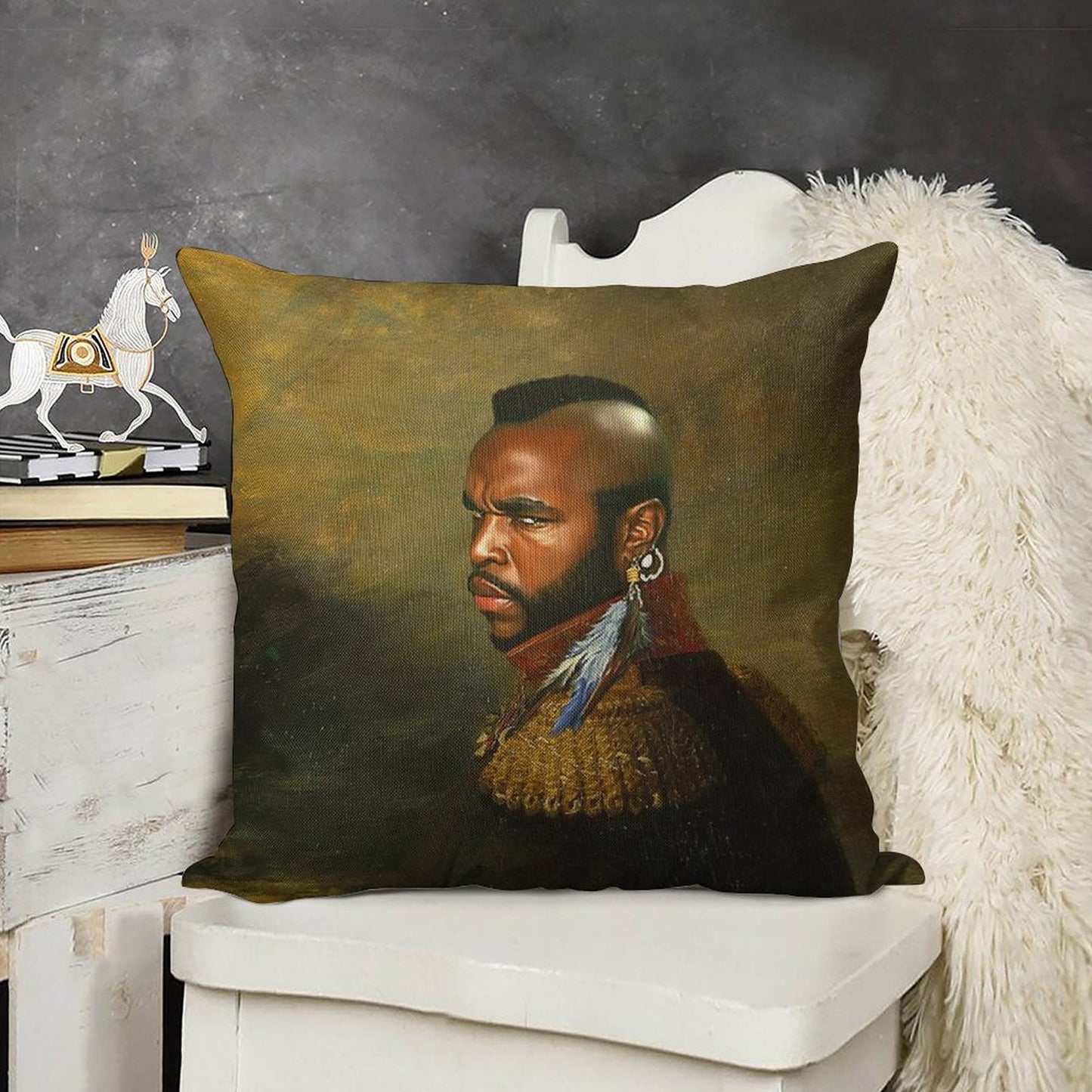 Mr. T - Replaceface Linen Throw Pillow Cover