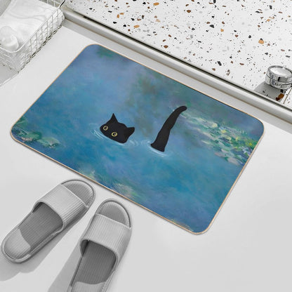 Cat Print Monet Waterlily Bath Mat