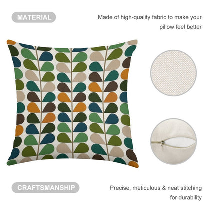 Retro 60s Mid Century Modern Pattern 2 Linen Throw Pillow Cover