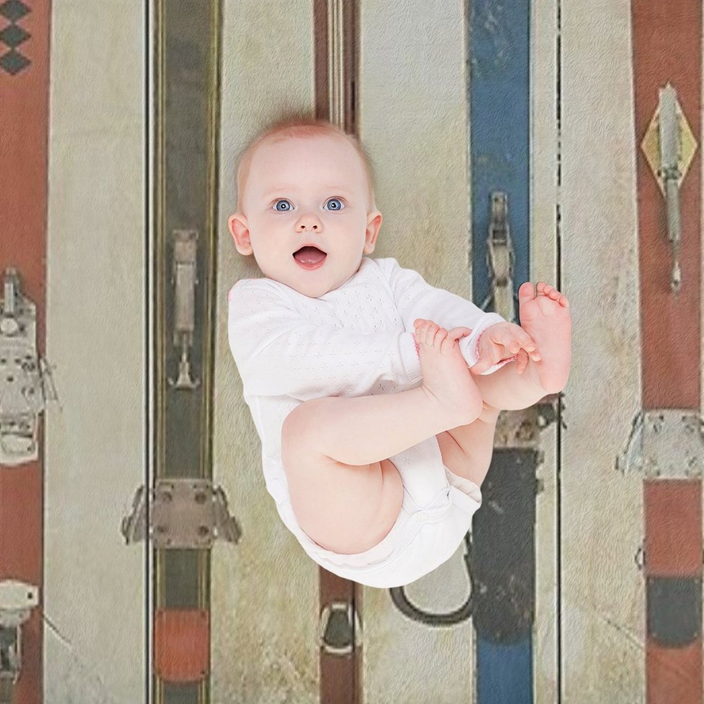 Skiing Sets Vintage Throw Blanket