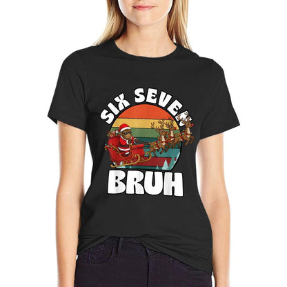 Funny Bigfoot Santa Christmas 67 Meme Xmas Yeti Boys Girls  Heathered Texture T-Shirt