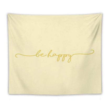 Be Happy-Yellow Tapestry