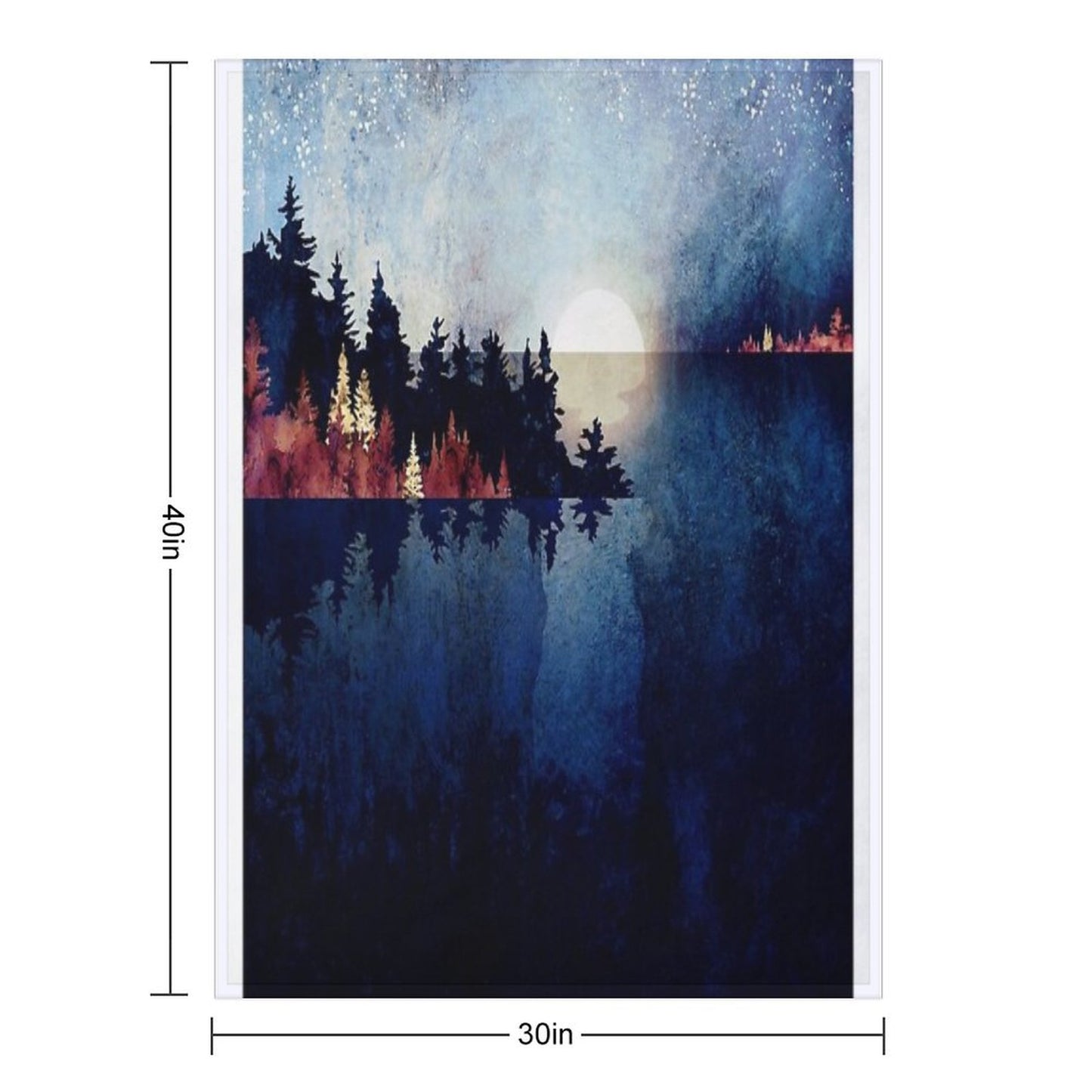 Autumn Moon Reflection Throw Blanket