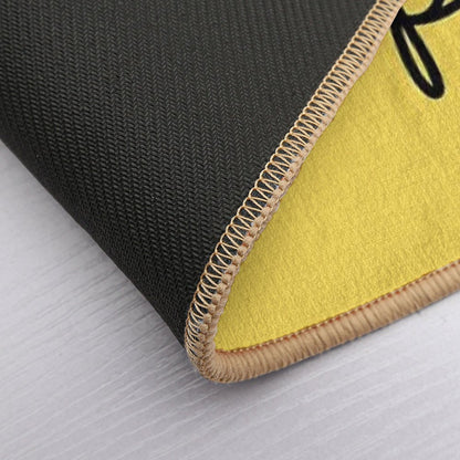 Bee Happy, Positive Quote Print on Yellow Background Bath Mat