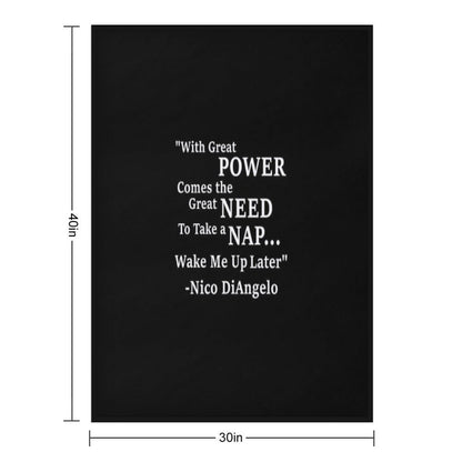 Nico DiAngelo Quote Throw Blanket