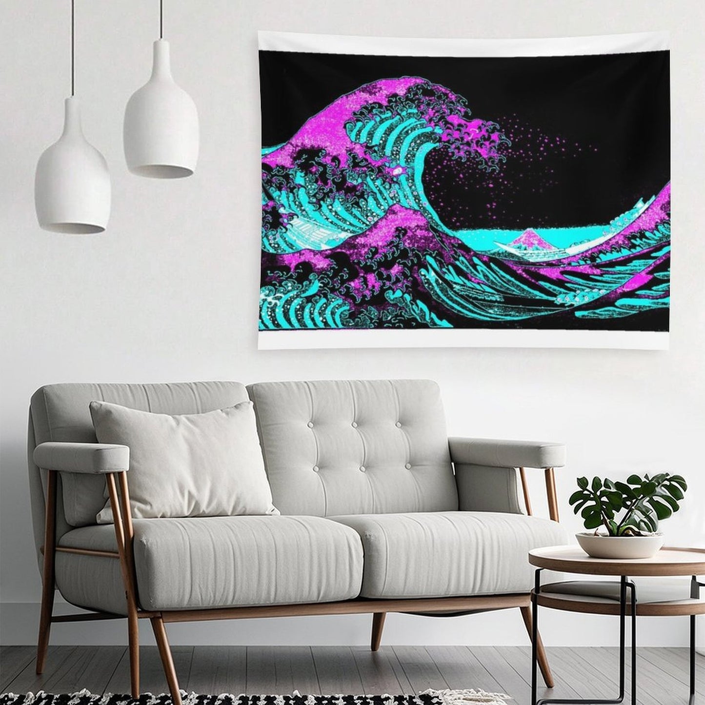 Vapourwaves Japanese Digital Art Tapestry
