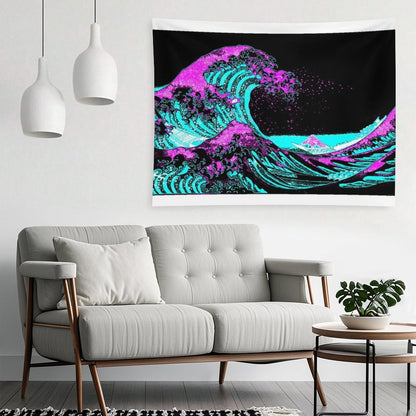 Vapourwaves Japanese Digital Art Tapestry
