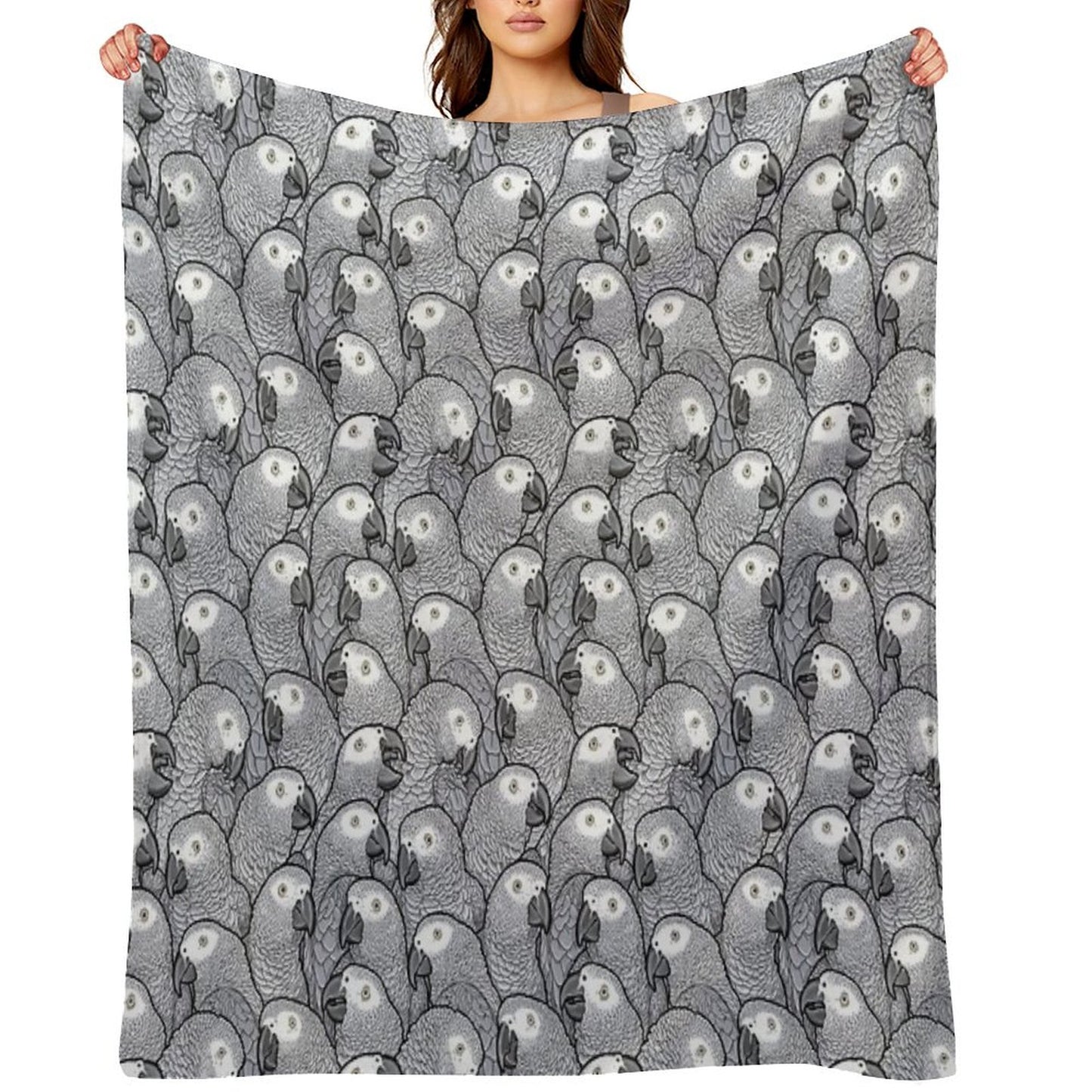 African Grey Parrots Throw Blanket