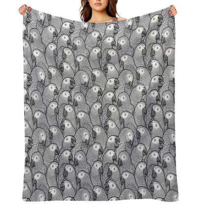 African Grey Parrots Throw Blanket