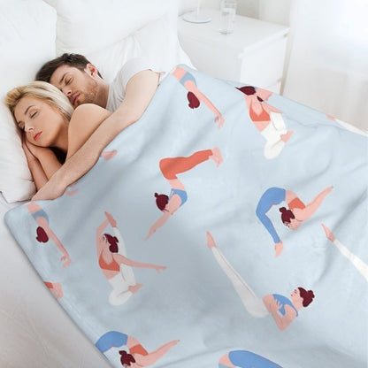 Doing Yoga Girls Throw Blanket