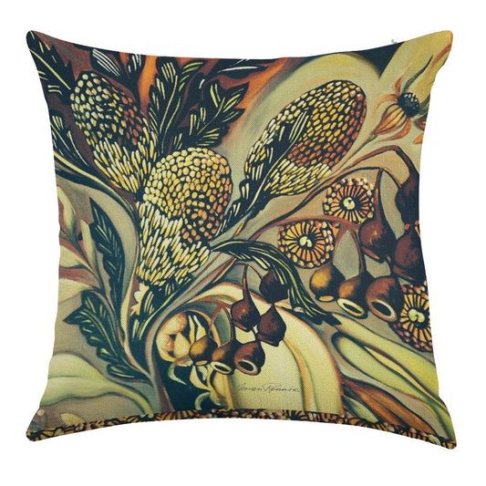 The Colours of Australia Linen Throw Pillow Cover