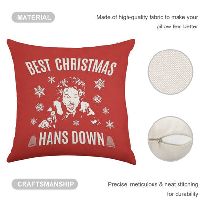 Die Hard Best Christmas Hans Down Linen Throw Pillow Cover