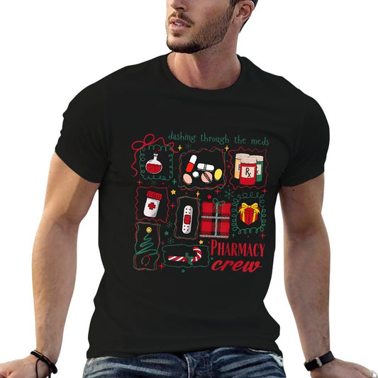 Coquette Cute Christmas Pharmacy Crew Nurse Medical CPhT  Relaxed-fit T-Shirt