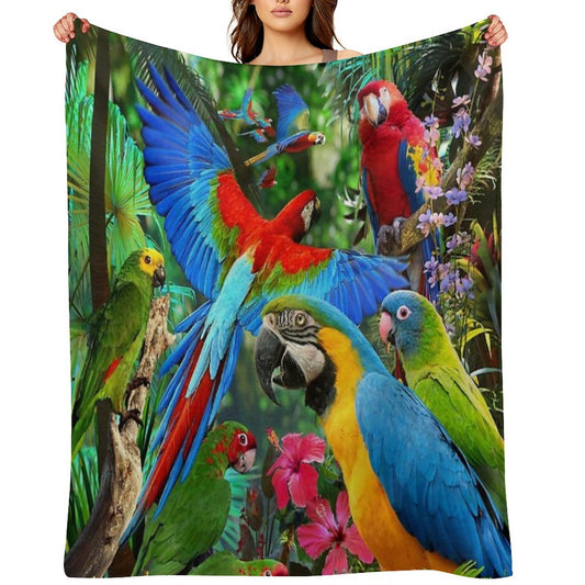 Parrots Throw Blanket