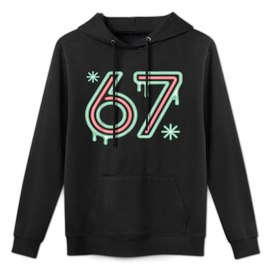 67 Meme Funny Six Seven Alpha Slang Kangaroo Pocket Hoodie