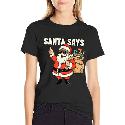 Funny Christmas Santa Says 67 Six Seven Meme  Summer-ready Fabric T-Shirt