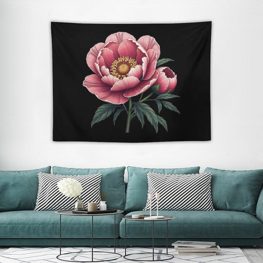 Elegant Peony Flower Graphic Tapestry