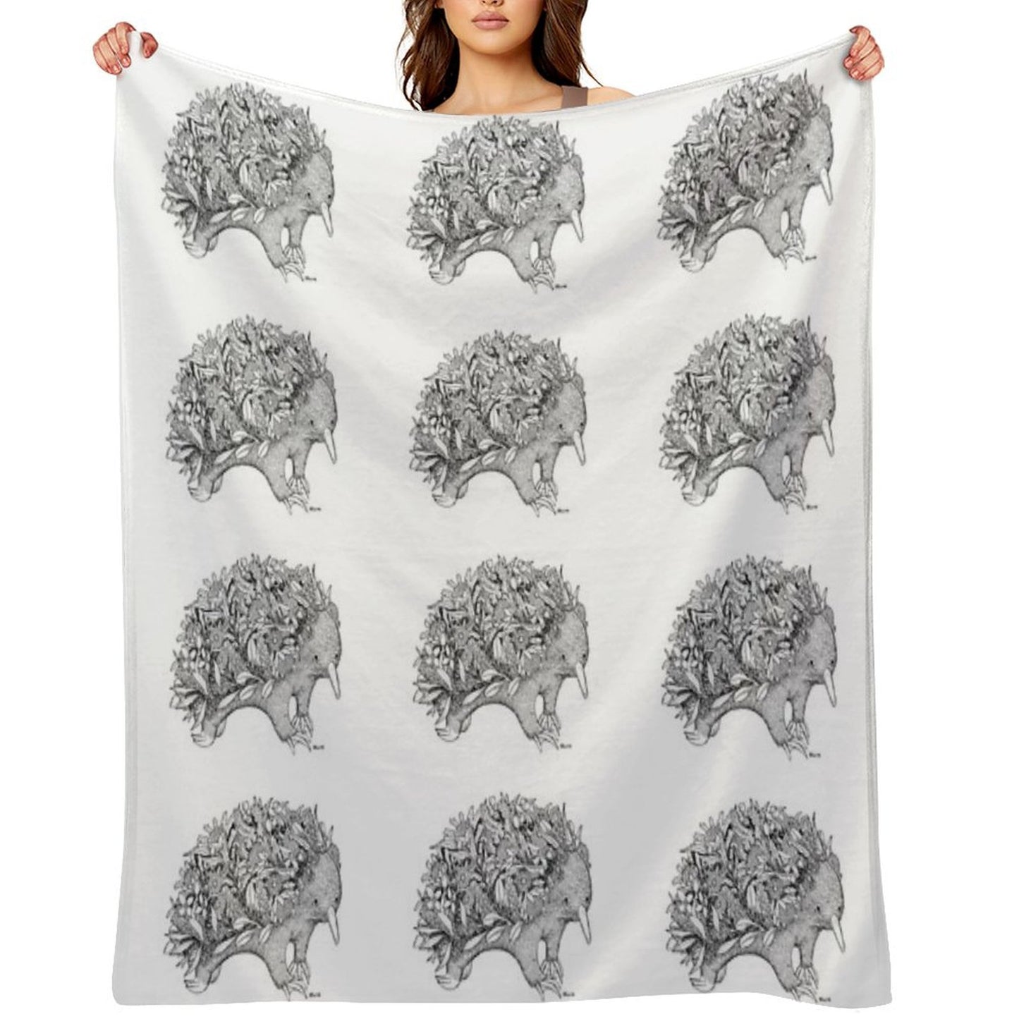 Botanical Echidna Throw Blanket