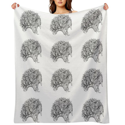 Botanical Echidna Throw Blanket