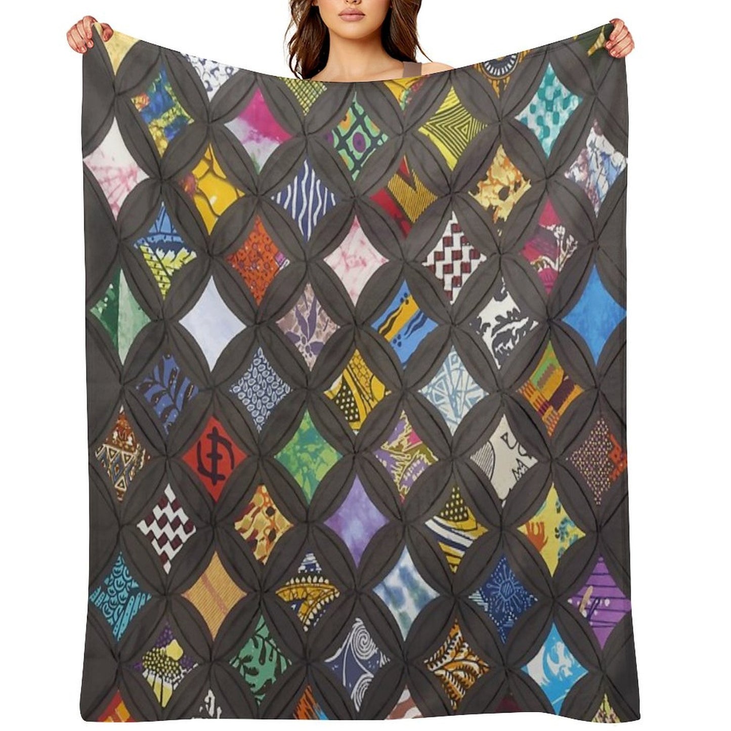 Cathedral Window Viola Canady Quilt Imagery Throw Blanket