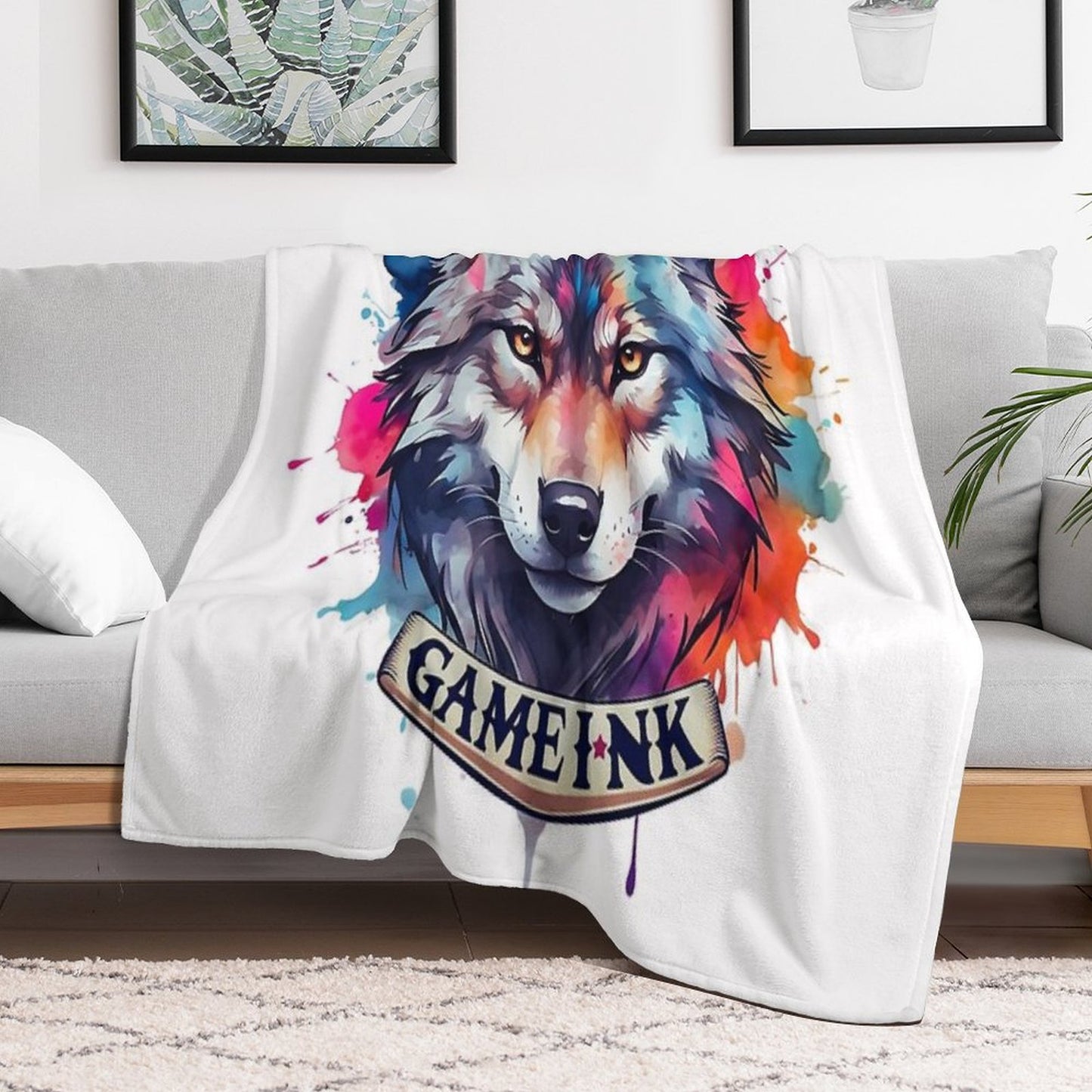 Gameink. Wolf Throw Blanket