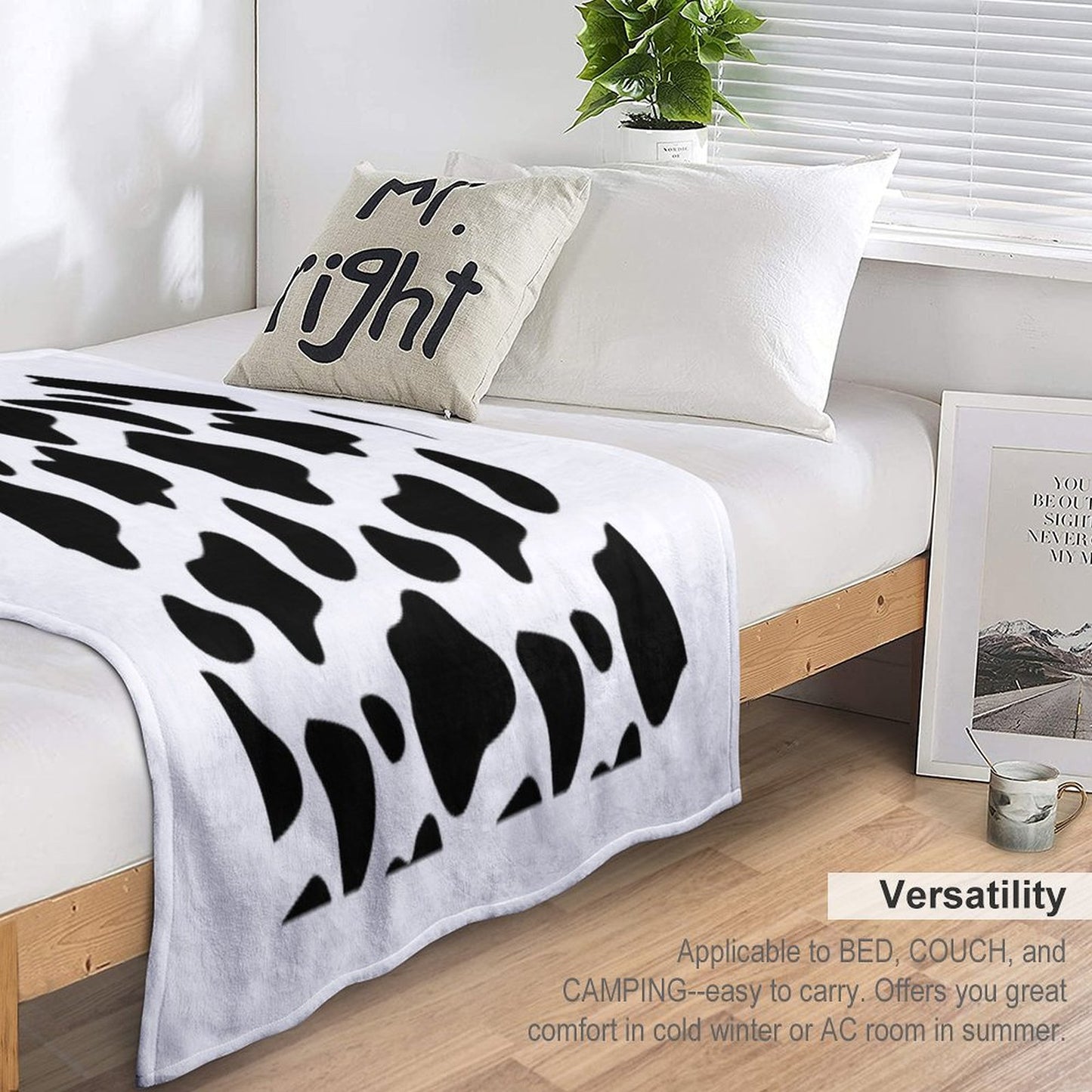 Cow Spots Pattern Cows Animal Print Throw Blanket