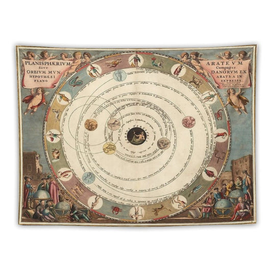 Vintage Zodiac Circle with Horoscope Tapestry