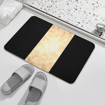 Elegant Gold And Black Design Bath Mat