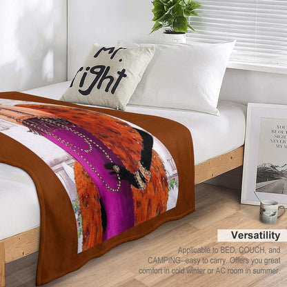 FLAPPER in PURPLE  Vintage 1925 Art Deco Print Throw Blanket