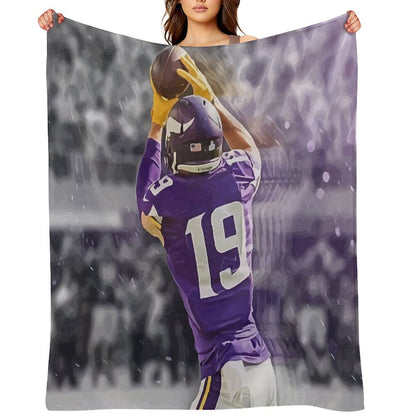 Adam Thielen Minnesota Vikings Illustration Throw Blanket