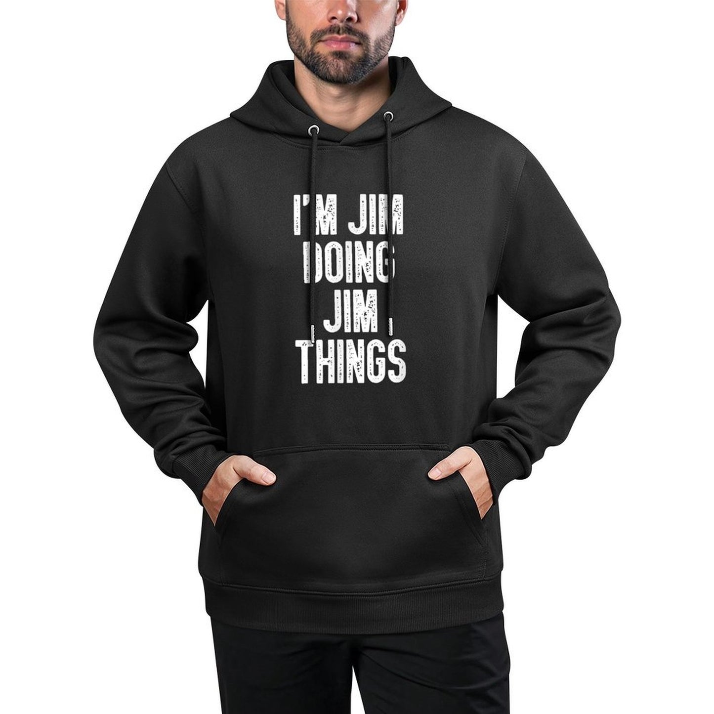 Im Jim Doing Jim Things  Funny Christmas Layering Staple Hoodie