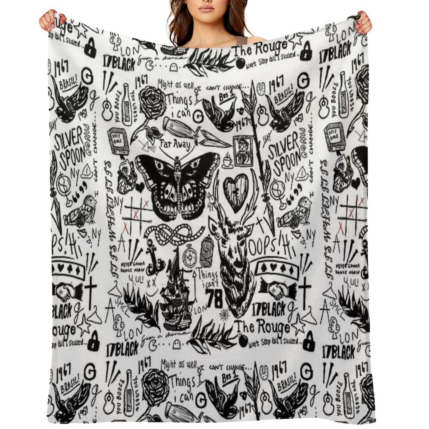 Tattoos Collage Throw Blanket