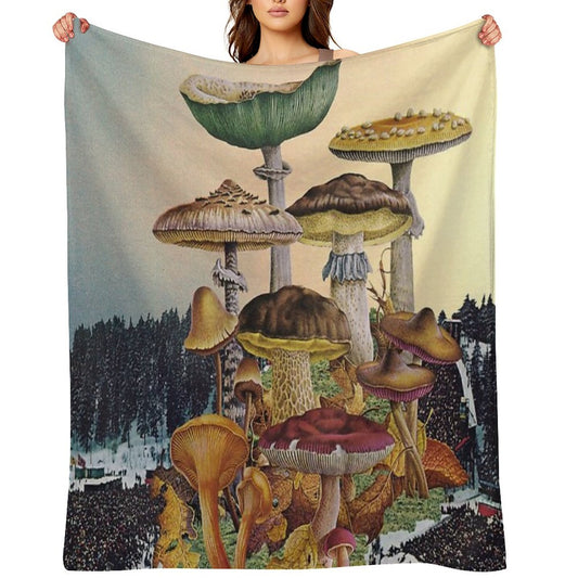 Mushroom Festival Throw Blanket
