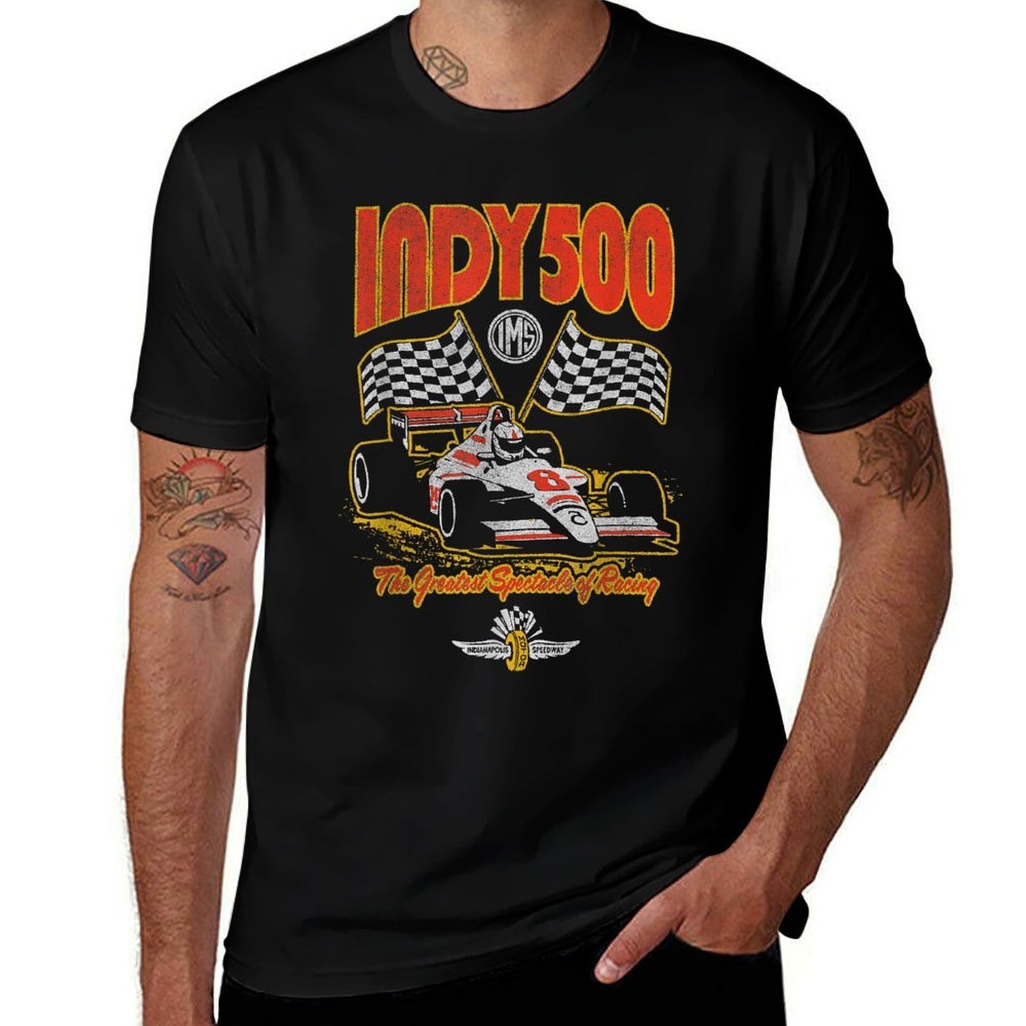 Indy 500 The Greatest Spectacle In Racing Distressed Style  Classic T-Shirt