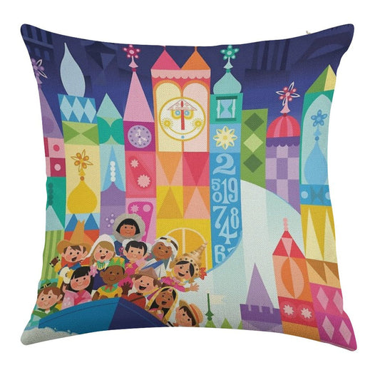 Small World Fantasyland Linen Throw Pillow Cover