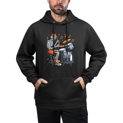Skeleton Drums Funny Drummer Men Boys Kids Halloween Costume Durable Construction Hoodie