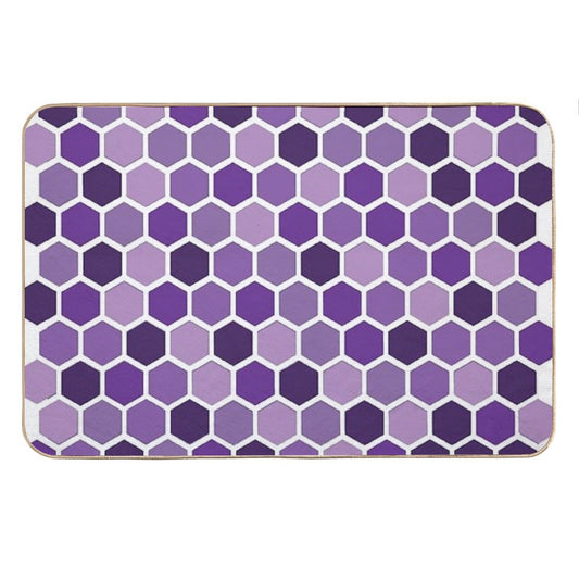 Shades Of Purple Hexagonal Pattern Bath Mat